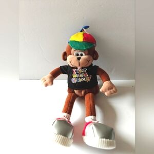 Vintage Monkey Plush I Don't Wanna Grow Up Shirt With Party Propeller Hat